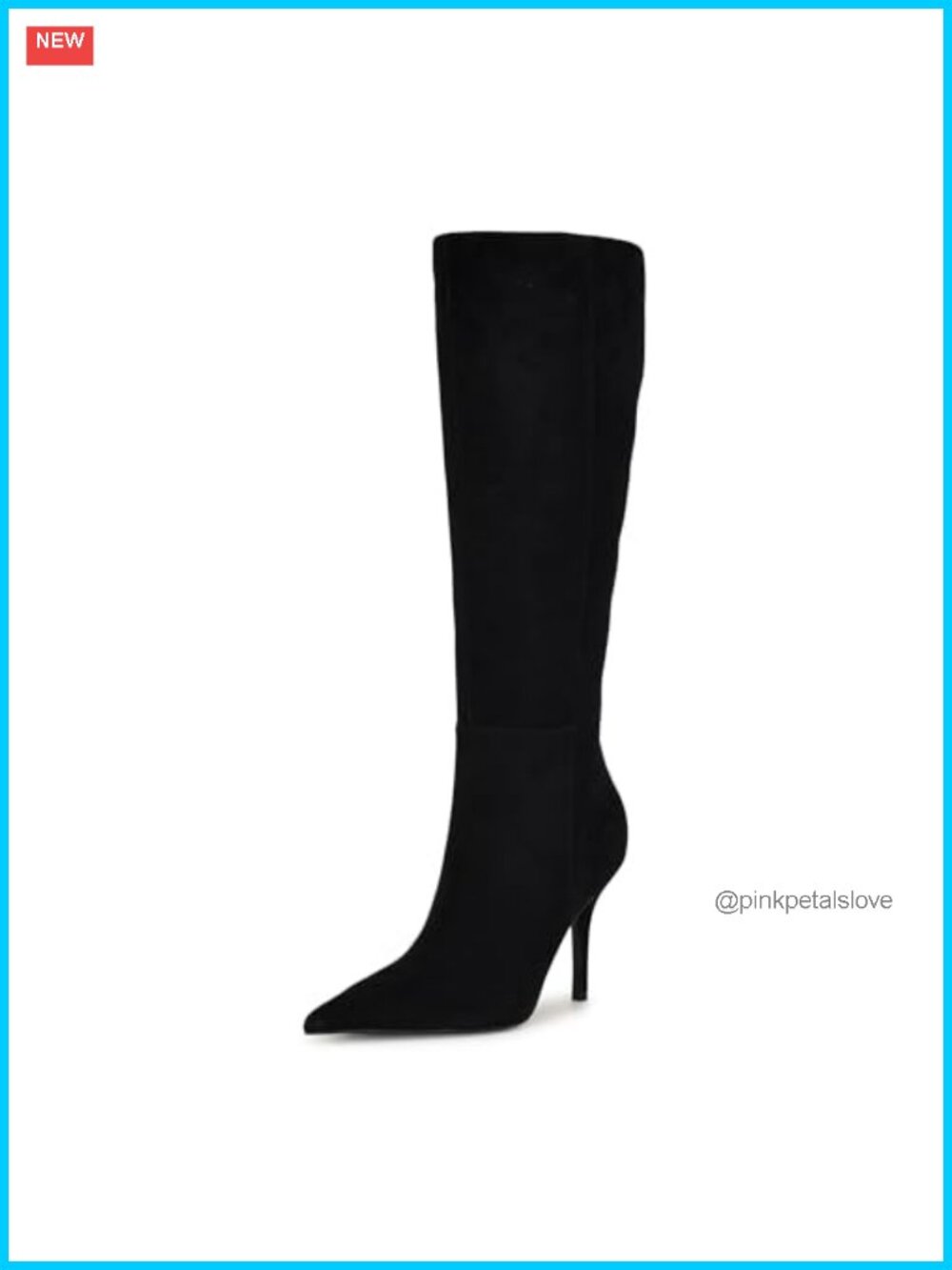 Nine West Gerty Suede Knee-High Stiletto Heel Pointy Toe Boots